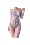 Sexy Fun Suit Sexy Ladies Mesh Embroidered See-Through Bodysuit Pure Lust Erotic Lingerie Passion Set Nightwear Bleu 
