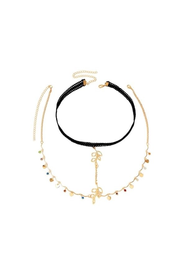 Swetopq Feuille Cuisse Chaîne Jambe Corps Chaîne Harnais Punk Jambe Jarretière Mode Bord Mer Club Fête Corps Fournitures Cuis