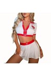 ROSVAJFY Costume Cosplay Infirmière Sexy Femme Nurse Jeu Rôle Lingerie Halloween Sous-vêtements Infirmière Uniforme Deguiseme
