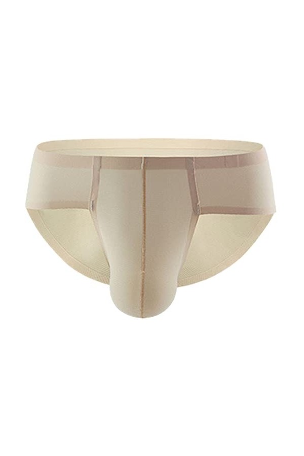 Yorggvel Sous-vêtements sexy à rayures pour homme - Sans coutures - En soie glacée - Respirants - Sous-vêtements érotiques fi