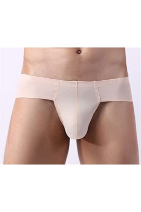 Yorggvel Sous-vêtements sexy à rayures pour homme - Sans coutures - En soie glacée - Respirants - Sous-vêtements érotiques fi