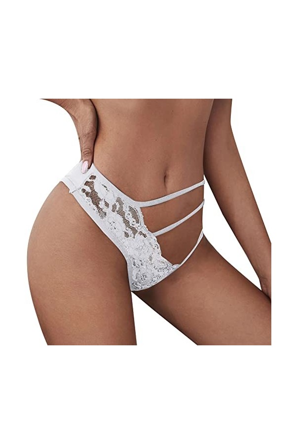 HELLORSOON String Ouvert Femme,Sexy Transparent Dentelle Florale en Dentelle Robe Sexy Slip pour Femme