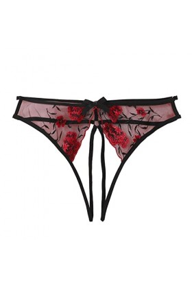 HELLORSOON String Dentelle Femme,Sexy Dentelle Ouvertures Provocantes en Dentelle Nuisette Culotte éChancréE