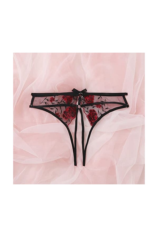 HELLORSOON String Dentelle Femme,Sexy Dentelle Ouvertures Provocantes en Dentelle Nuisette Culotte éChancréE