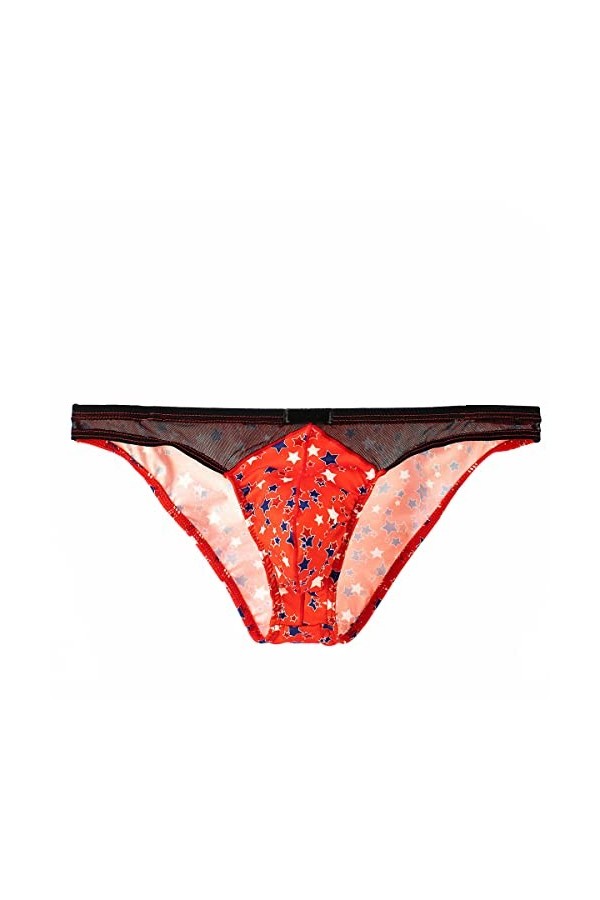 Yorggvel Slip sexuel pour homme - Imprimé étoile - Blocage de couleur - Respirant - Élasticité - Maille transparente - Sous-v