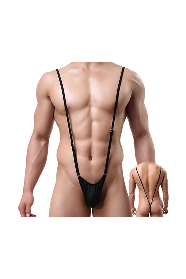 Sous-vêtement sexy pour homme coquine salope réglable bandoulière fantaisie string fantaisie, noir, taille unique
