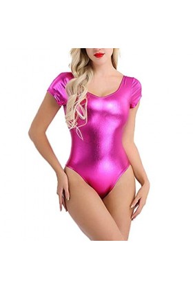 Lingerie Sexy Femme Grande Taille Brassière Femmes Wetlook Body Shiny Ballet Justaucorps Dance Body Jumpsuit Party Dance Wear