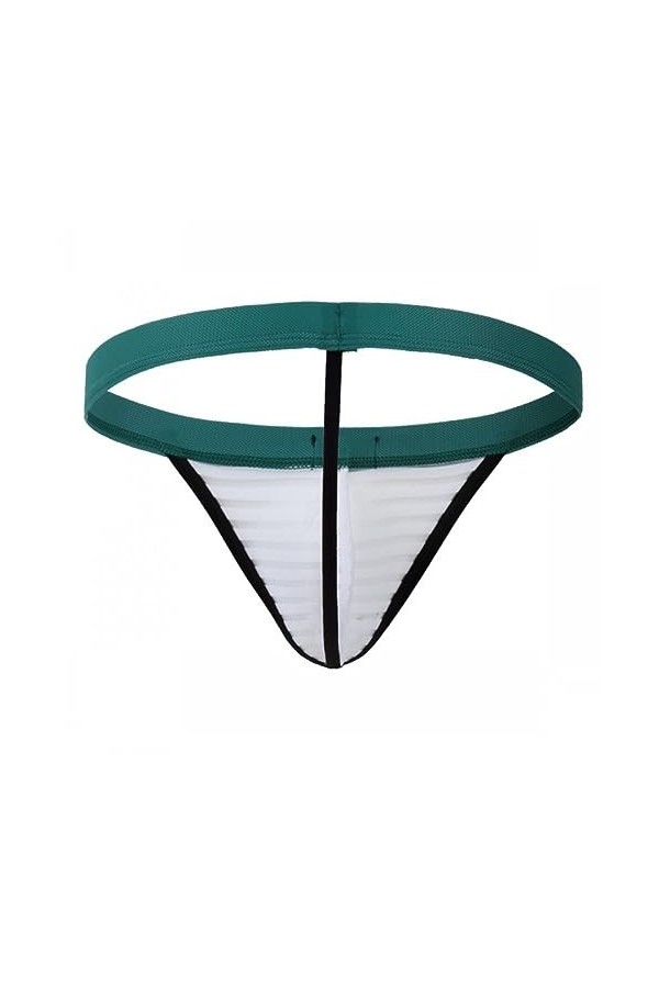 de sous-vêtements Jockstrap sous-vêtement Homme Rayé String Simple Pantalon Homme Tête Maille sous-vêtement Sexy,Blanc,S