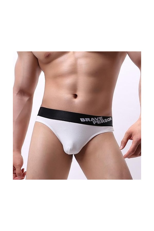 MACIUM Strings Hommes Et Cordes G sous-vêtements pour Hommes Sexy Série De Soie De Glace String Hommes T Pantalons,Blanc,S