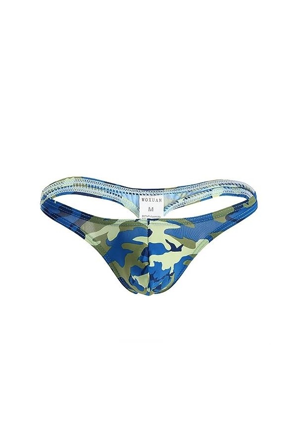 MACIUM G-Strings Sexy pour Hommes sous-vêtement Homme String Camouflage Sexy,Bleu,M