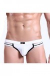 MACIUM Sangle Jock pour Homme sous-vêtements Sexy pour Hommes Double String,Blanc,S
