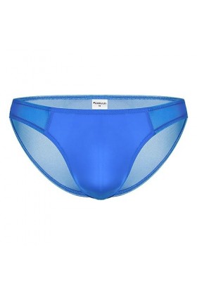 Jockstrap Homme Sexy Slip Homme Maille Gaze Slip Transparent Couple sous-vêtement,Bleu,XL