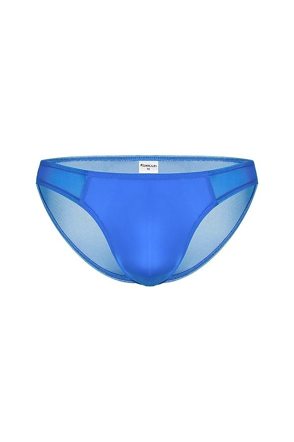 Jockstrap Homme Sexy Slip Homme Maille Gaze Slip Transparent Couple sous-vêtement,Bleu,XL