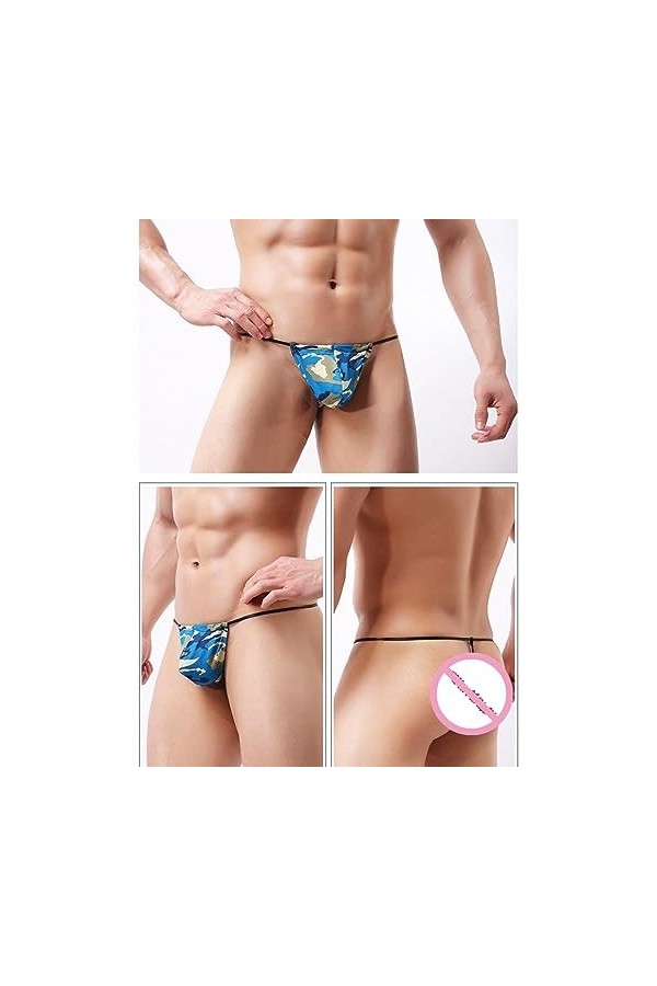 MACIUM sous-vêtements de Lingerie érotique pour Hommes sous-vêtements pour Hommes Sexy Fun Camouflage Thin Strap Mens String