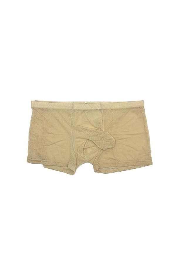 MACIUM sous-vêtements Sexy pour Hommes Slip Homme Dentelle Jacquard Boxer Homme Elephant Nose Briefs,Abricot,XXL