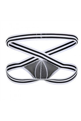 MACIUM Sangle Jock pour Homme sous-vêtements pour Hommes Mesh Perspective Hip Lifting Double String,Saphir,S