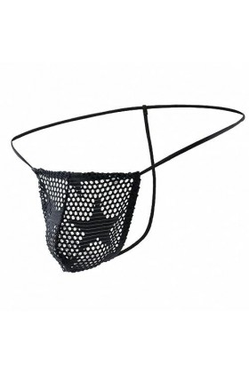 Mankini pour Homme sous-vêtement Homme String Sexy Classique sous-vêtement en Maille Étoile,Noir,XL
