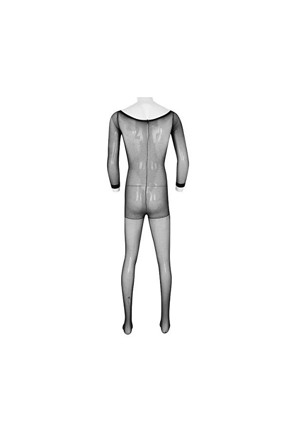 IEFIEL Pyjama Sexy Homme sous-vêtement Penis Poche Transparent Full Body Combinaison Stretchy Stocking Long Toe Ultra-Thin Pa