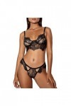 Femmes Sexy Soutien-gorge et Culotte, Ensemble de Lingerie Érotique Romantique Dentelle Maille Transparent Doux Bralette sans