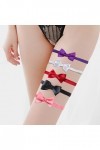 Sttiafay 5Pcs noeud papillon jarretières en velours pour mariage Mariée Sexy noeud papillon jarretière ruban cuisse anneau Se