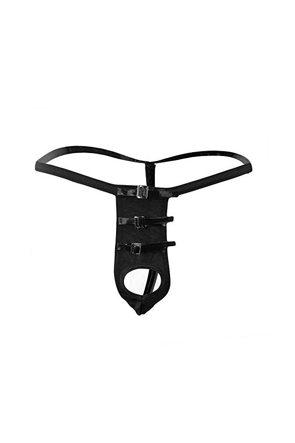 Creamlin sous-vetements Jockstrap pour Hommes Jock Strap Sexy Mesh ,Taille unique,Noir
