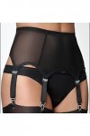 HOTSO Femme Porte-jarretelles Sexy Guepiere Porte Jartelle Sexy Ensemble Porte Jartelle Dentelle Grande Taille Haute Noir Bas