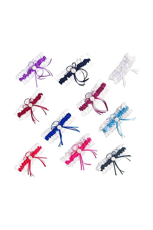 1 jarretière pour robe de mariée - Souple - Élastique - Sexy - Avec anneau de jambe - Fabriqué à la main - Pour mariage - Pou