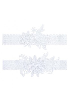 Jarretière de Mariage pour Les Mariées Dentelle Jarretelle de Mariage Élastique Jarretière de Mariée pour Femmes Filles Lot d