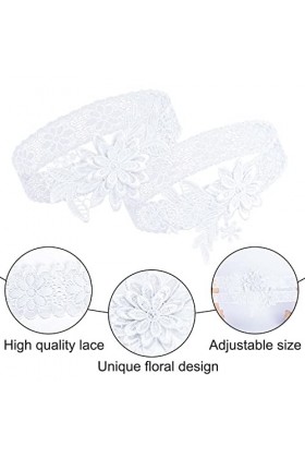 Jarretière de Mariage pour Les Mariées Dentelle Jarretelle de Mariage Élastique Jarretière de Mariée pour Femmes Filles Lot d