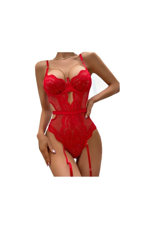 freesiom Lingerie Sexy Femme Coquine Hot Luxe Costume Ouverte Pour Pénétration Nuisette Tenue Adulte Erotique Babydoll Tentat