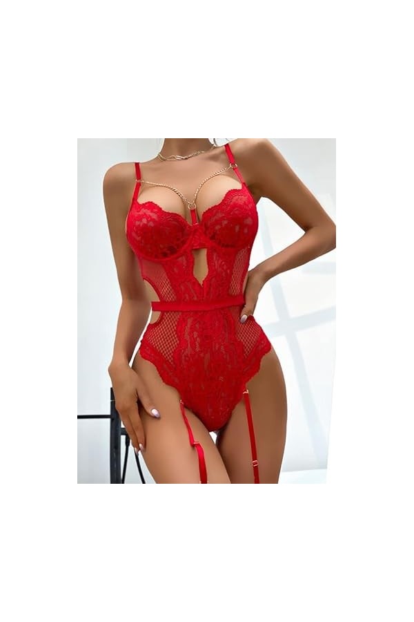 freesiom Lingerie Sexy Femme Coquine Hot Luxe Costume Ouverte Pour Pénétration Nuisette Tenue Adulte Erotique Babydoll Tentat