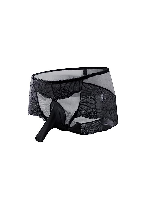 LKRSEEF Chic Mankini Homme Erotique Transparent Body Dentelle Ouverte Ficelle String Moulant Boxer Gay Boxer Sexy Hot Sissy C