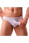 Creamlin sous-vêtements Sexy pour Hommes éléphant Renflement Culotte Pochette t Lingerie Shorts Lettre Culotte Blanc, L 