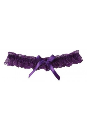 jarretière en dentelle violet noeud satiné lingerie accessoire mariage