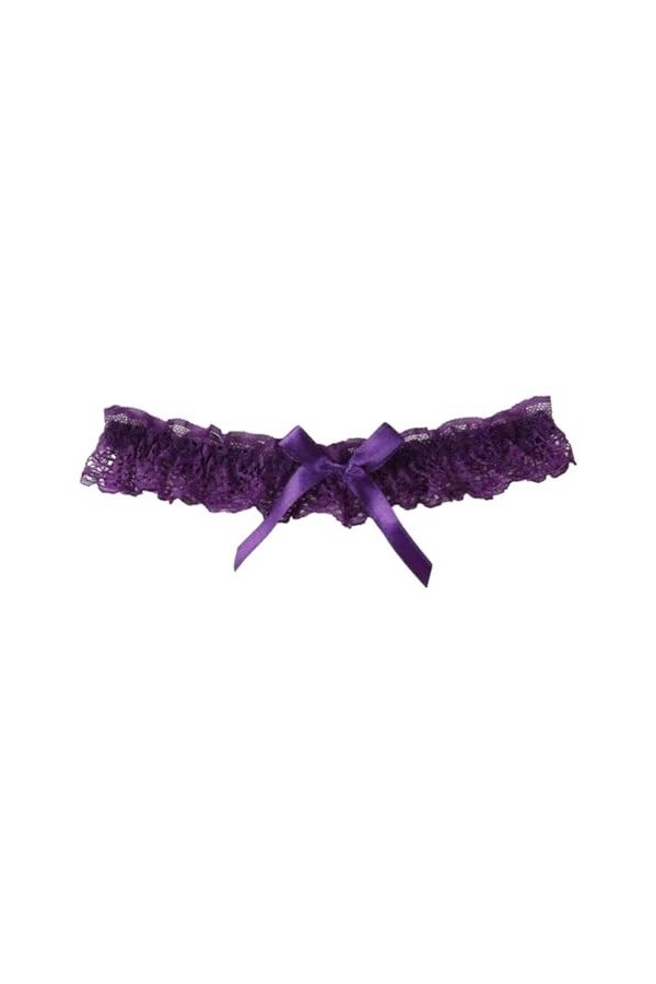 jarretière en dentelle violet noeud satiné lingerie accessoire mariage