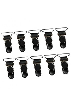 kowaku 10x Courroies Porte-Jarretelles pour Femmes Clips en Métal Bas de Cuisse Boucles de Jarretelles, Noir, 26mm