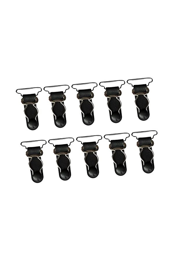 kowaku 10x Courroies Porte-Jarretelles pour Femmes Clips en Métal Bas de Cuisse Boucles de Jarretelles, Noir, 26mm