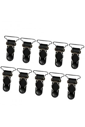 kowaku 10x Courroies Porte-Jarretelles pour Femmes Clips en Métal Bas de Cuisse Boucles de Jarretelles, Noir, 26mm