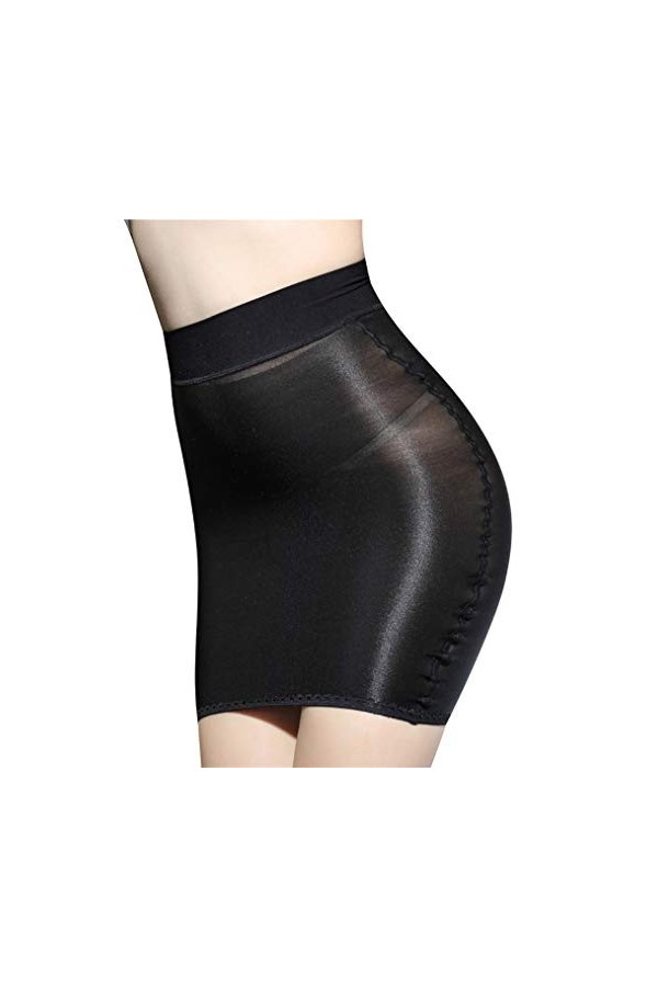 NAVARCH Sexy Womens Black Wet Look Thigh High Stockings Shiny Thigh High Faux Leather Mini Ruffle Skirt Metallic Tights Ladie