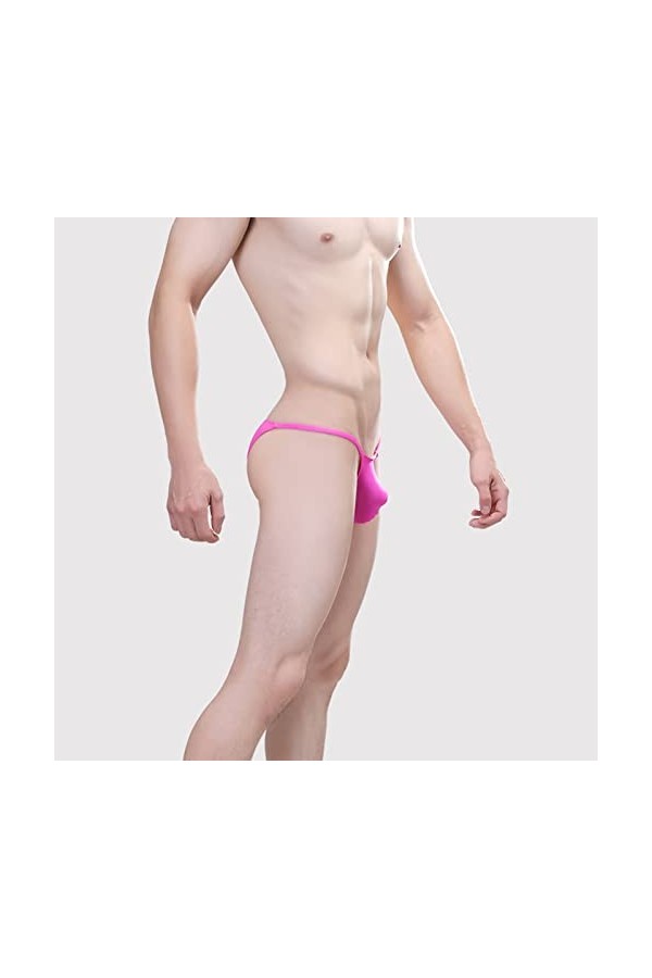 DGKaxiyaHM Strings Taille Basse pour Hommes Culotte G-Strings Ice Silk Bulge Pouch Voir à Travers la Lingerie Extensible Resp