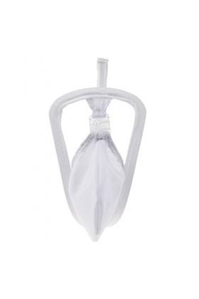 sharprepublic C-string Homme Sexy Ouvert Erotique Slip Lingerie Queue String - blanc, comme décrit