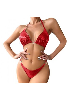 Zannycn Ensemble de lingerie sexy pour femme - Ensemble de sous-vêtements sexy - Lingerie sexy en dentelle - Soutien-gorge ér