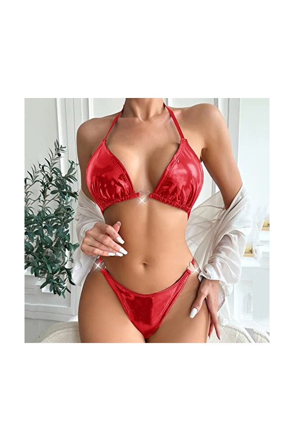 Zannycn Ensemble de lingerie sexy pour femme - Ensemble de sous-vêtements sexy - Lingerie sexy en dentelle - Soutien-gorge ér