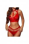 Lingerie Femme Sexy Ensemble Homme Sexy Hot y*2*k Ensemble de sous-vêtements et de Soutien-Gorge à col détachable en Cuir pou