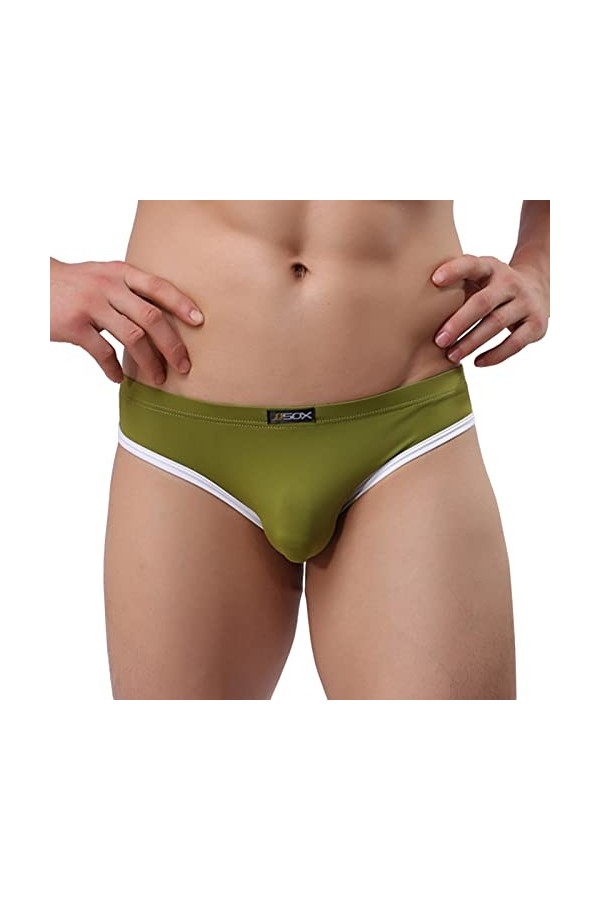 Générique String Homme Sexy Hot Dentelle Slips Boxer Nouveau String en Soie glacée à la Mode Douce côtelée Mini Slim lavé Sex