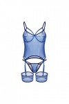 Lingerie Sexy Femme Soutien-Gorge et Thong Le Polyester pour shabiller en Dehors de Lady Lingerie Tulle Blue, M 