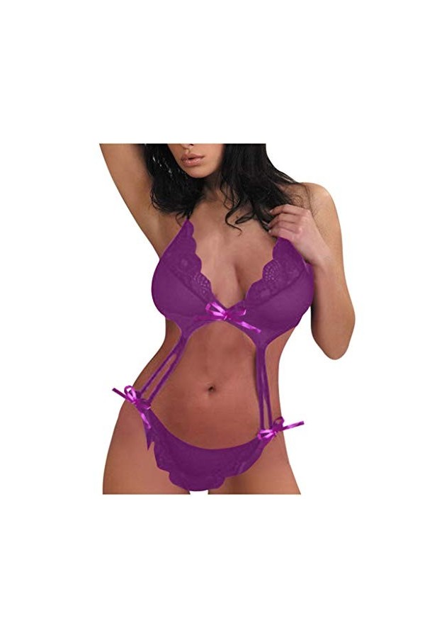 Ensemble Soutien Gorge et String Femme Dentelle Lingerie Sexy Ensemble 2 Pièce sous-Vetements Sexy Vêtements De Nuit Erotique