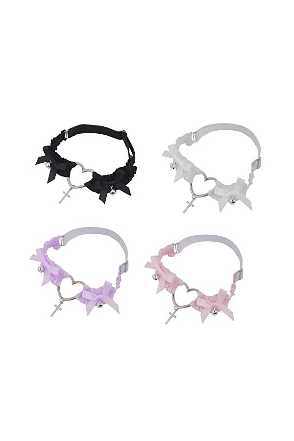 Myazs Porte-jarretelles pour pendentif croix, nœud papillon, jambe, cuisse, sexy Harajuku, anneaux de jambe en dentelle pour 