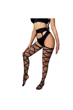 HELLORSOON String Ficelle Femme Sexy Respirabilité en Dentelle Échancré String Ouvert Séduction Résille Volants sous-vêtement