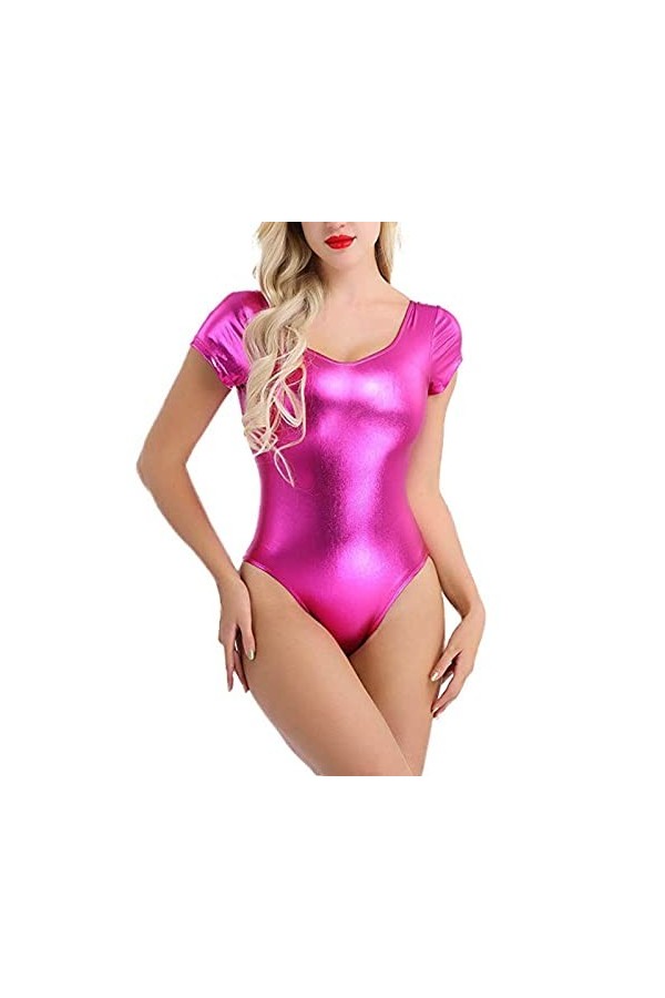 Lingerie Sexy Femme Grande Taille Brassière Femmes Wetlook Body Shiny Ballet Justaucorps Dance Body Jumpsuit Party Dance Wear